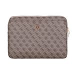 Guess Orjinal Lisanslı 4g Desenli Üçgen Logolu 14 Inç Laptop Notebook Çantası Kahverengi