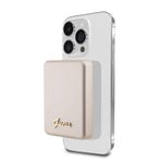 Guess Orjinal Lisanslı Magsafe Şarj Özellikli Metal Yazı Logolu Powerbank 3000mah 5w Gold