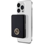 Guess Orjinal Lisanslı Magsafe Şarj Özellikli Taşlı 4g Logolu Powerbank 3000mah 5w Siyah
