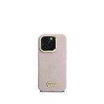 Guess Peony iPhone 16 Pro Max Logolu Kamera Standlı Deri Magsafe Uyumlu Pembe Telefon Kılıfı