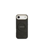Guess Peony Serisi iPhone 17 Air Baskılı Logolu Magsafe Uyumlu Siyah Telefon Kılıfı