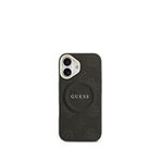 Guess Peony Serisi iPhone 17 Baskılı Logolu Magsafe Uyumlu Siyah Telefon Kılıfı