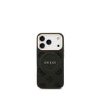 Guess Peony Serisi iPhone 17 Pro Baskılı Logolu Magsafe Uyumlu Siyah Telefon Kılıfı