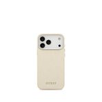Guess Peony Serisi Iphone 17 Pro Max Sıcak Baskılı Logolu Bej Magsafe Uyumlu Telefon Kılıfı