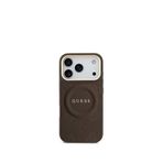 Guess Peony Serisi iPhone 17 Pro Sıcak Baskılı Logolu Magsafe Uyumlu Telefon Kılıfı