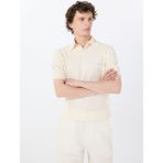 Guess Polo Yaka Standart Desenli Beyaz Erkek Kazak M4GR07Z3DN1G047 CREE WASHED SSPOLO