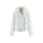 Guess Sandra Biker Ceket, S, W5BL16W2382, Beyaz, Kadın