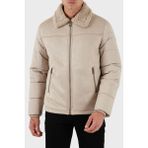 Guess Shearling Logolu Regular Fit Ceket Yaka Fermuarlı Mont M5BL79W2292 Erkek Mont M5BL79 W2292 G1CA - Bej - XL