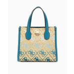 Guess Silvana Uzun Askı Detaylı El Çantası - Teal Logo / Standart
