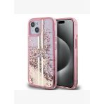 Guess Sıvılı Simli Altın Çizgili iPhone 14 Kılıf