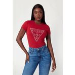 Guess Ss Cn Shıny Trıangle Tee Kadın Kırmızı T-shirt W5rı11j1314-a51d