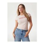 Guess Ss Pony Haır Logo R5 Tee Kadın Pembe T-shirt W5gı42j1314-g6j3