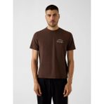 Guess Stan Erkek Aktif Regular Fit T-Shirt - Kahverengi