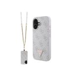 Guess Strass iPhone 16 Pembe Uyumlu Telefon Kılıfı