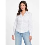 Guess Uzun Kollu Emily Büzgülü Poplin Kadın Beyaz Gömlek W6RH85W1LU1-G011 - XS