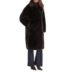 Guess Vanna Regular Fit Kruvaze Yaka Uzun Suni Kürk Kaban W5BL95WJ110 Bayan KABAN W5BL95 WJ110 G1H3