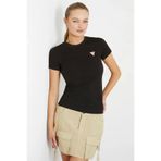 Guess W2YI44J1314-JBLK Bisiklet Yaka Siyah Kadın T-shirt