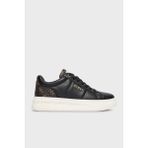 Guess Welli 4g Logolu Deri Sneaker Ayakkabı FLFWLLPEL12 Bayan Ayakkabı Flfwll PEL12 Blkbr - 2J9-Siyah