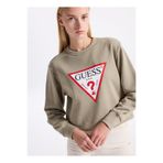 Guess Yuvarlak Yaka Baskılı Yeşil Kadın Sweatshırt Original Fleece Kadın Sweatshirt