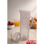 Gugga Merlin 1.5 L Akrilik Plastik Sürahi – Akrilik Kapaklı, Şeffaf Desenli Su ve Içecek Karafı - Çok Renkli - 1,5 lt