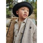 Gugo Mayoral Unisex Çocuk Bej Kapüşonlu Pelüş Mont Uzun Kol Özellikleriyle Rahat Kullanım - 5 Yaş