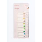 GUGUK Vanilya Yuvarlak 10 Renkli Cetvelli Şeffaf Pet Index • Index Sticker • Post-it • Sticky Note