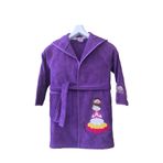 Gugukids %100 Pamuk Prenses Nakışlı Mor Kız Cocuk Bornoz Bebek Bornoz Cocuk Bornoz