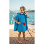 Gugukids Pamuklu Yengeç Nakışlı Turkuaz Renk Kapşonlu Erkek Cocuk Panco Cocuk Havlusu Bebek Plaj Havlusu
