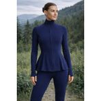 Gugus Kadın Light Warm Running Volanlı Fermuarlı Yüksek Yaka Spor Ceket – Esnek Activewear - XS - Lacivert