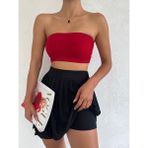 Gugus Kadın Pileli Tenis Eteği Içten Taytlı - 5-Siyah