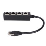 Gugxiom En İyi Tasarım RJ45 1 Erkek - 4 Dişi Ethernet Kablosu Ayırıcı, Altın Kaplama Çekirdek, Yüksek Kalite, ADSL, Hub, Switch, TV, Set üstü Kutu, Yönlendirici, Kablosuz Ekipman Ve