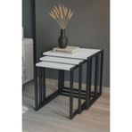 GUİMO 3'lü Metal Zigon Sehpa Zigon Sehpa Orta Sehpa Yan Sehpa Çam