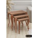 Guiss Home LEON 3’lü Gürgen Lükens Ayak Mdflam Tabla Zigon Sehpa
