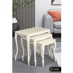 Guiss Home LEON Krem Lake 3’lü Gürgen Lükens Ayak Mdflam Tabla Zigon Sehpa