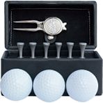 Guitar 11 Parça Golf Hediye Seti 6 Çivi 3 Top 1 Çim Restorasyon Aracı Deri Çanta Eğitim Aksesuarları (Yurt Dışından)
