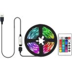 Guiwuu Su Geçirmez Olmayan 5050RGB Uzaktan Kumandalı LED Işıklar USB Tv Arka Plan Işığı 5V Renk Değiştiren Atmosfer Işığı 3 Metre (Yurt Dışından) - Siyah