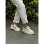 Guja 24K319-3 Kalın Taban Taşlı Kadın Sneakers Spor Ayakkabı - Beyaz