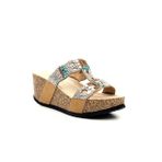 Guja 25Y101 Camel Kadın Taşlı Comfort Dolgu Topuk Terlik