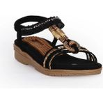 Guja 25Y120-4 Siyah Kadın Comfort Taban Taşlı Sandalet