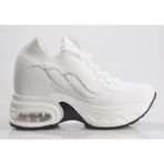 Guja 25Y300-12 Kadın Gizli Dolgu Yüksek Taban Taşlı Sneaker Spor Ayakkabı - Beyaz