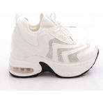 Guja 25Y300-9 Kadın Gizli Dolgulu Yüksek Taban Taşlı Sneaker Spor Ayakkabı - Beyaz