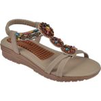 Guja GJ-1202 Bej Masaj Tabanlı Comfort Kadın Sandalet