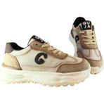 Guja Kadın Deri Sneaker Logo Detaylı Bağcık Kapamalı Günlük Ayakkabı - Bej