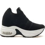 Guja Kadın Taş Detaylı Gizli Dolgu Topuk Sneaker Günlük Ayakkabı 25Y 25Y300-4 Z - Siyah