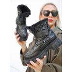 Guja Saveer Deri Kaymaz Taban Ithal Kadın Sneaker Bot G401 - Siyah