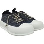 Guja Taşlı Bağcıklı Üstü Tekstil Sneaker Bayan Spor Ayakkabı - Siyah