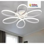 Gül Avize Modern Çiçek Tasarım Kumandalı LED Avize -3 Renk 3000K/4000K/6500K/ Tavana Monte Avize
