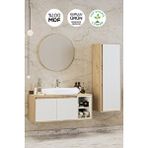Gül Beyaz 70 Cm Banyo Dolabı Ayna Lavabo Boy Dolabı