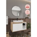 Gül Beyaz 80 Cm %100 Mdf Lavabolu Banyo Dolabı Ayna Lavabo