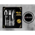 Gül Çelik Çatal Bıçak Kaşık Seti 36 Parça Bıçaklı Boncuk Model 18,0 Kalite (Kutulu-Bıçak Sadedir)